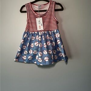 Infant summer baseball dress NWT